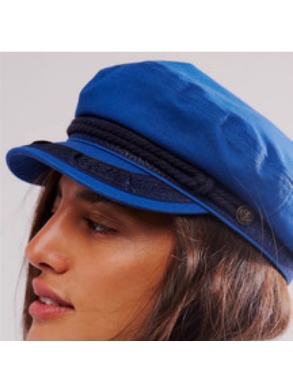Free People Medium Hat x Mossant Yacht Club Marine Lieutenant Hat Blue Cotton - Picture 4 of 10